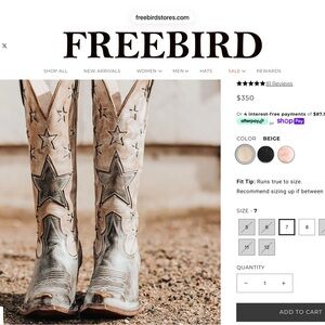 Freebird Cream Star Embellished Boots